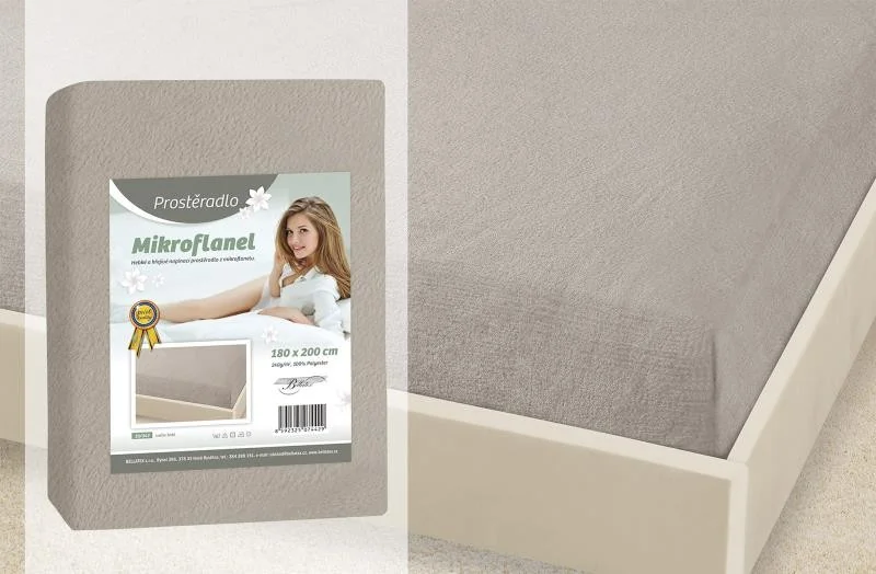 Prestieradlo Mikroflanel 180x200 19/042 svetlošedá 1×1 ks, posteľná plachta