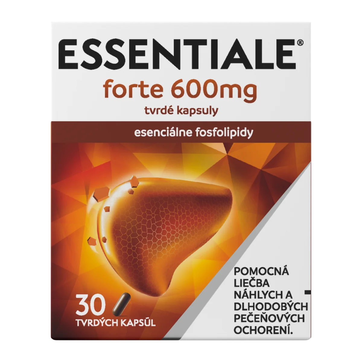 Essentiale forte 600 mg 30 kapsúl 1×30 cps, liečba chorôb pečene