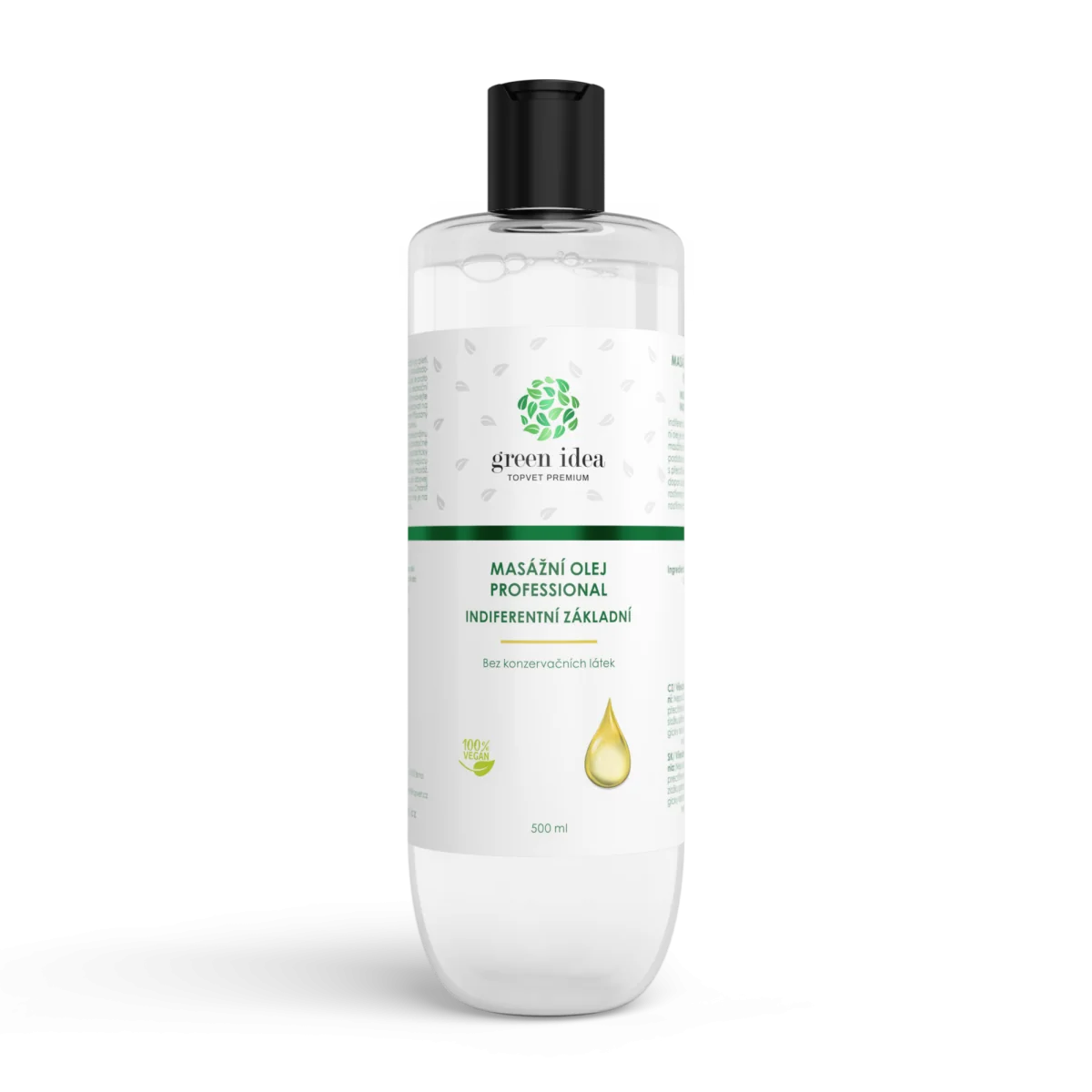 Indiferentný masážny olej – základná báza 500 ml – Green idea