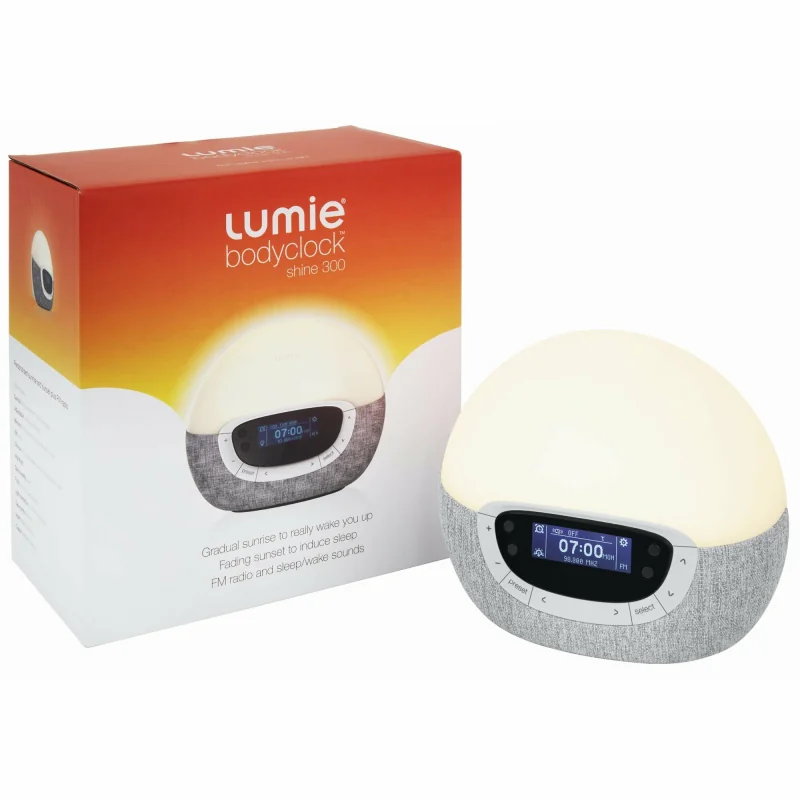 LUMIE Bodyclock Shine 300 LED svetelný budík s FM rádiom