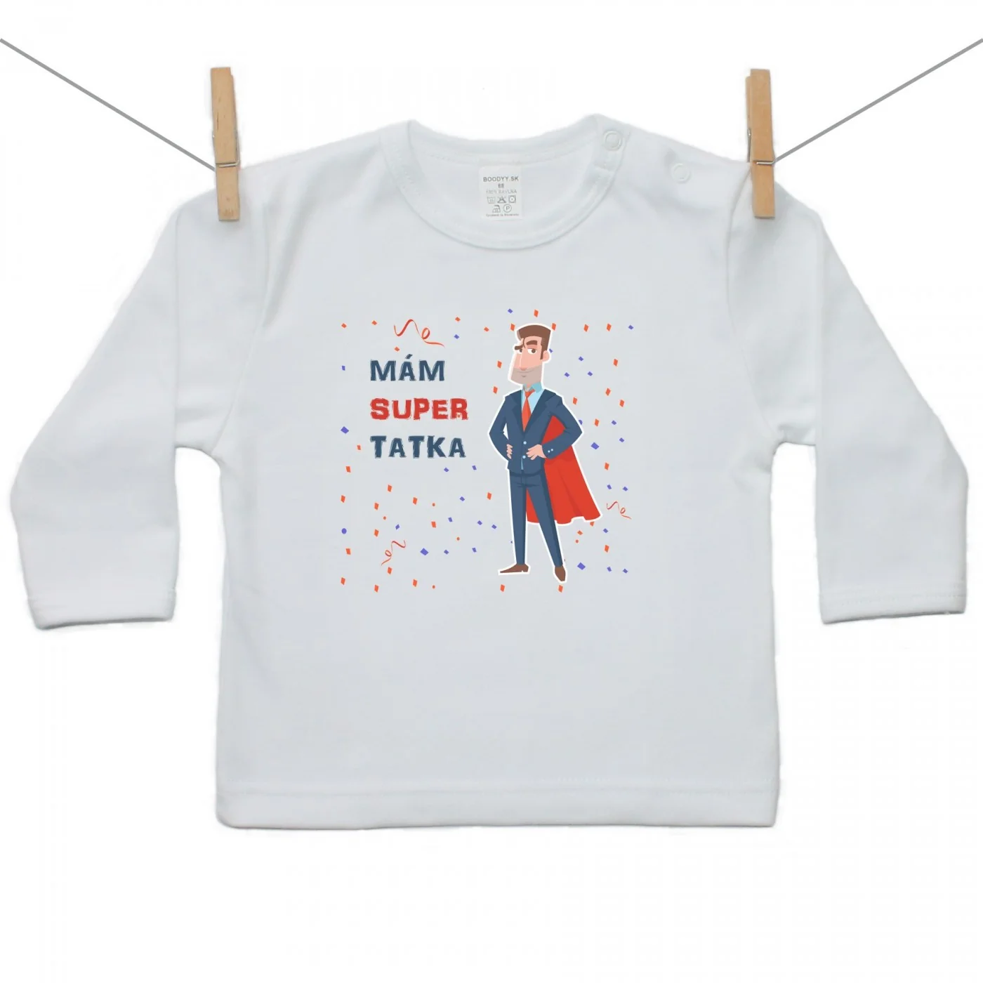 Boodyy Tričko s dlhým rukávom Mám super tatka Veľkosť: 140