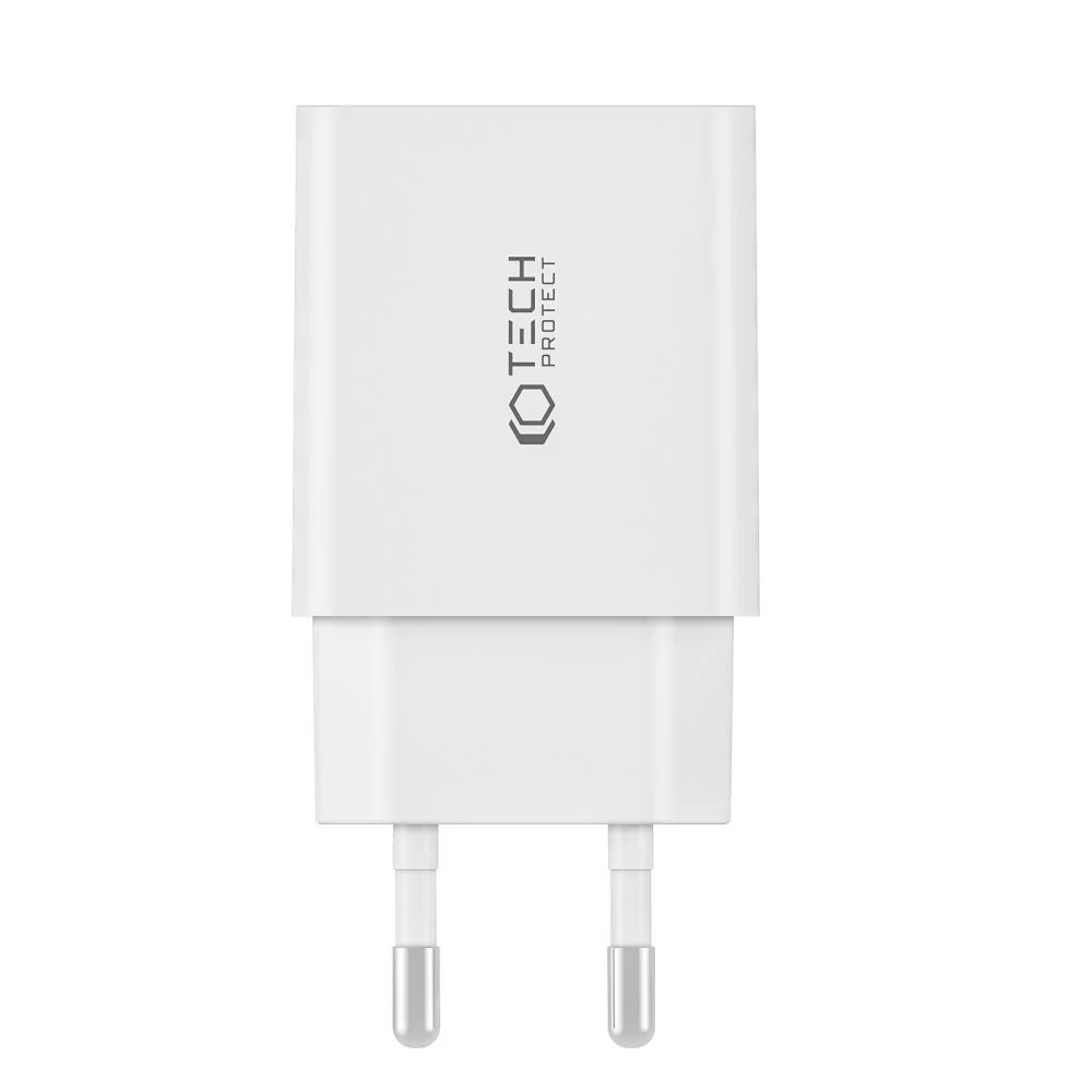 Tech-Protect C35W sieťová nabíjačka 2x USB-C 35W + kábel USB-C / Lightning, biela ning, biela