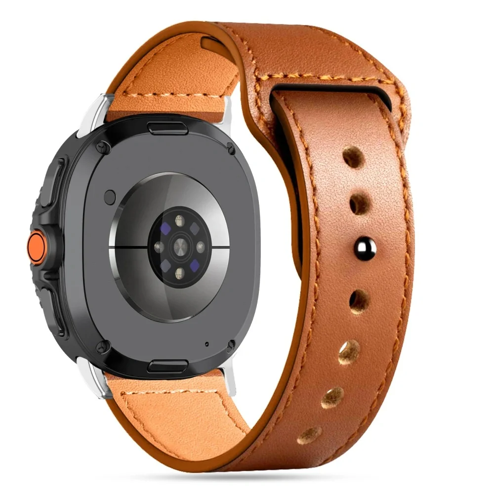 Tech-Protect Leather Fit remienok na Samsung Galaxy Watch 8 / Classic (40 / 44 / 46mm), brown (40 / 44 / 46mm), brown