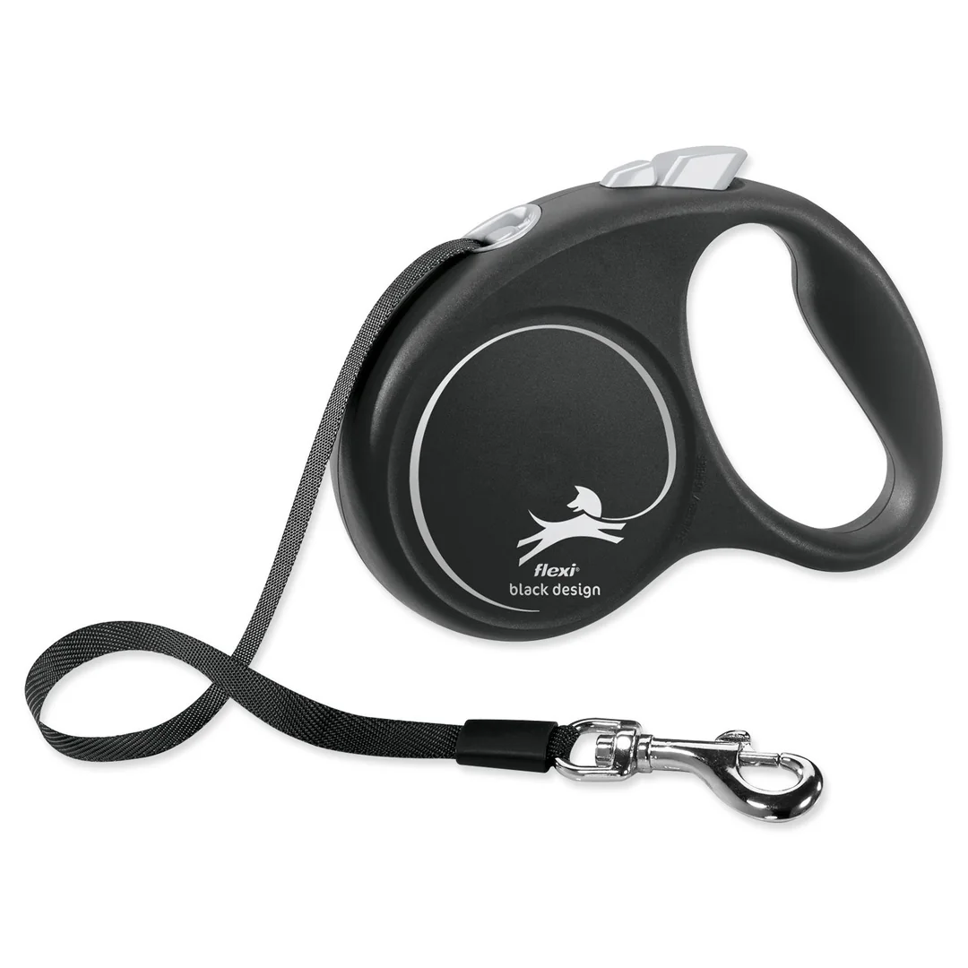 flexi Black Design S popruh 5m čierna do 15kg