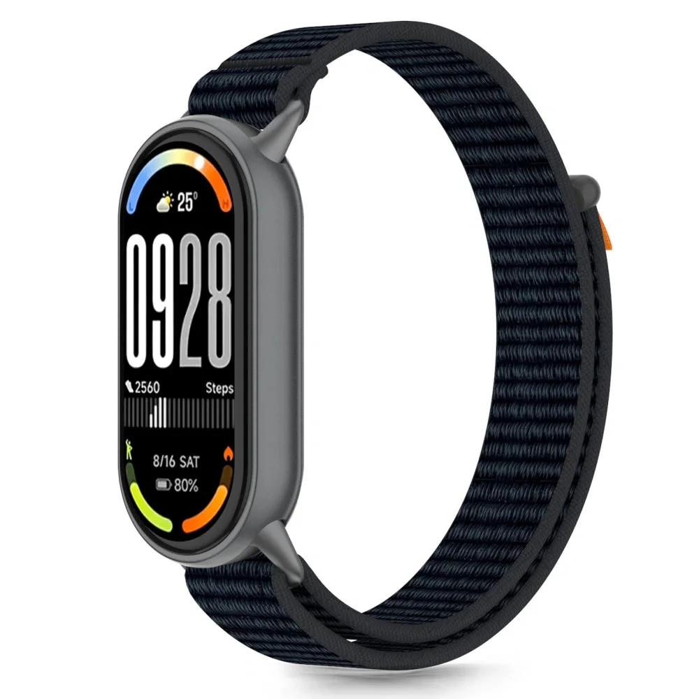 Tech-Protect Nylon Stripe remienok na Xiaomi Smart Band 8 / 9 / 10, black/orange ack/orange