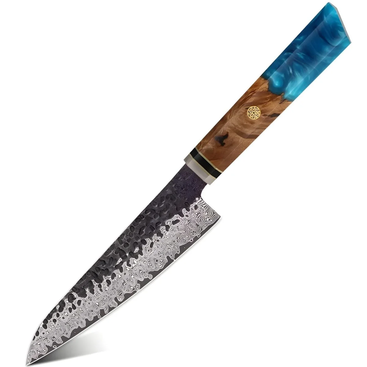 Damaškový kuchynský nôž Airi-Petty/Modrá 1ks Petty, 29cm, čepeľ 15cm
