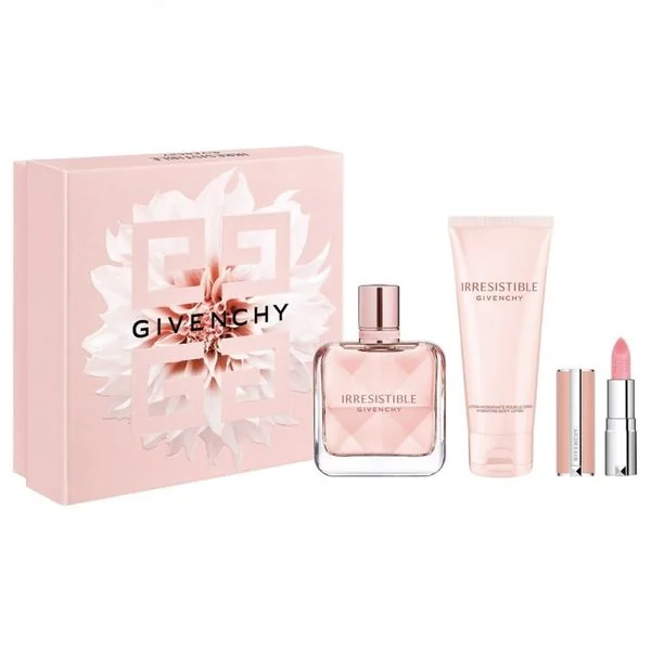 GIVENCHY IRRESISTIBLE parfumovaná voda 50 ml + telové mlieko 75 + rúž 1×1 ks, dámska kozmetická sada