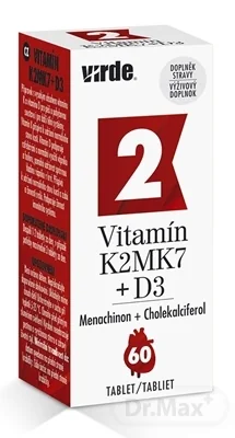 VIRDE VITAMÍN K2 MK7 + D3 1×60 ks, výživový doplnok