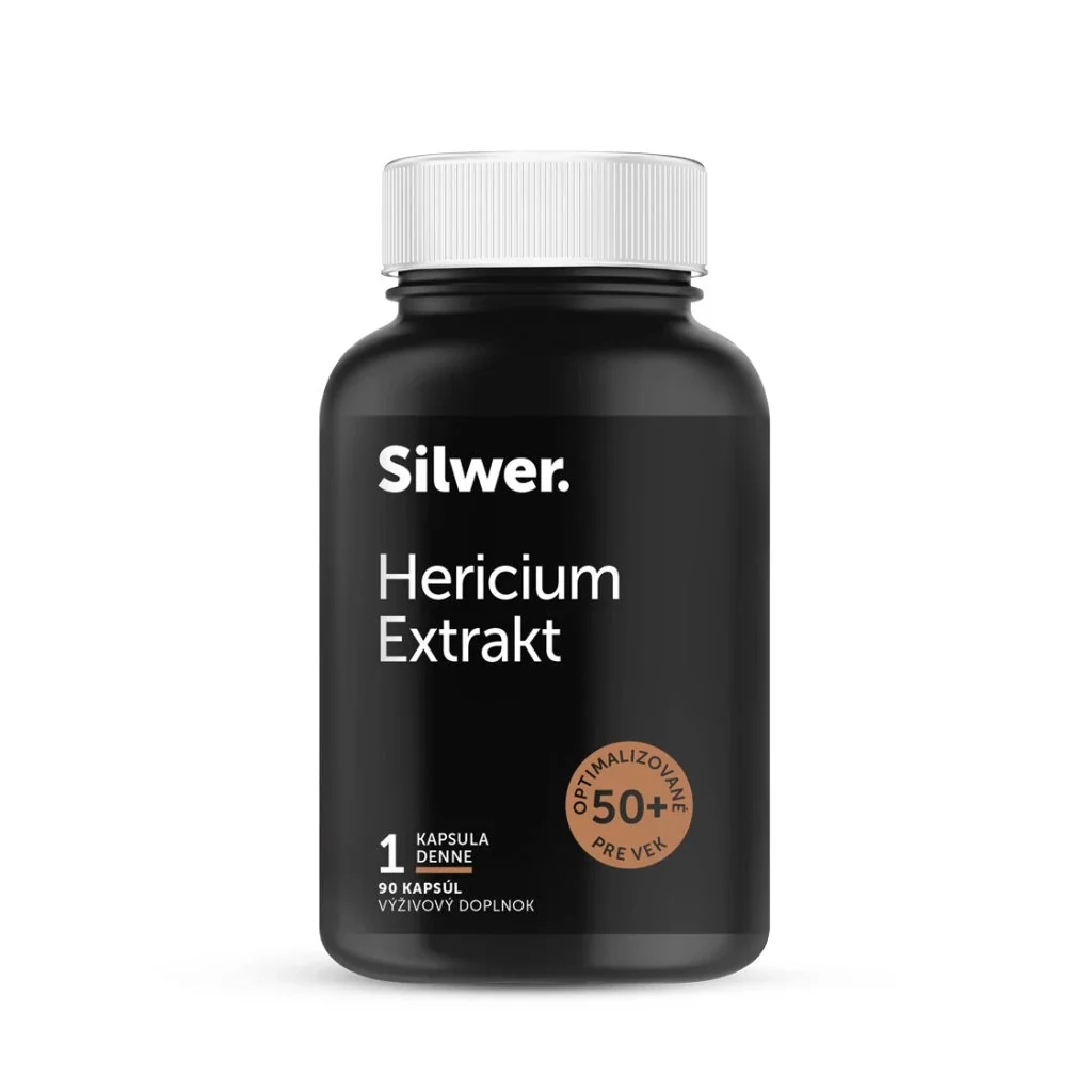 Silwer Herícium Extrakt 90 kapsúl. Mentálna záťaž, sústredenie, rovnováha.