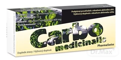 Carbo medicinalis PharmaSwiss tbl 1x20 ks