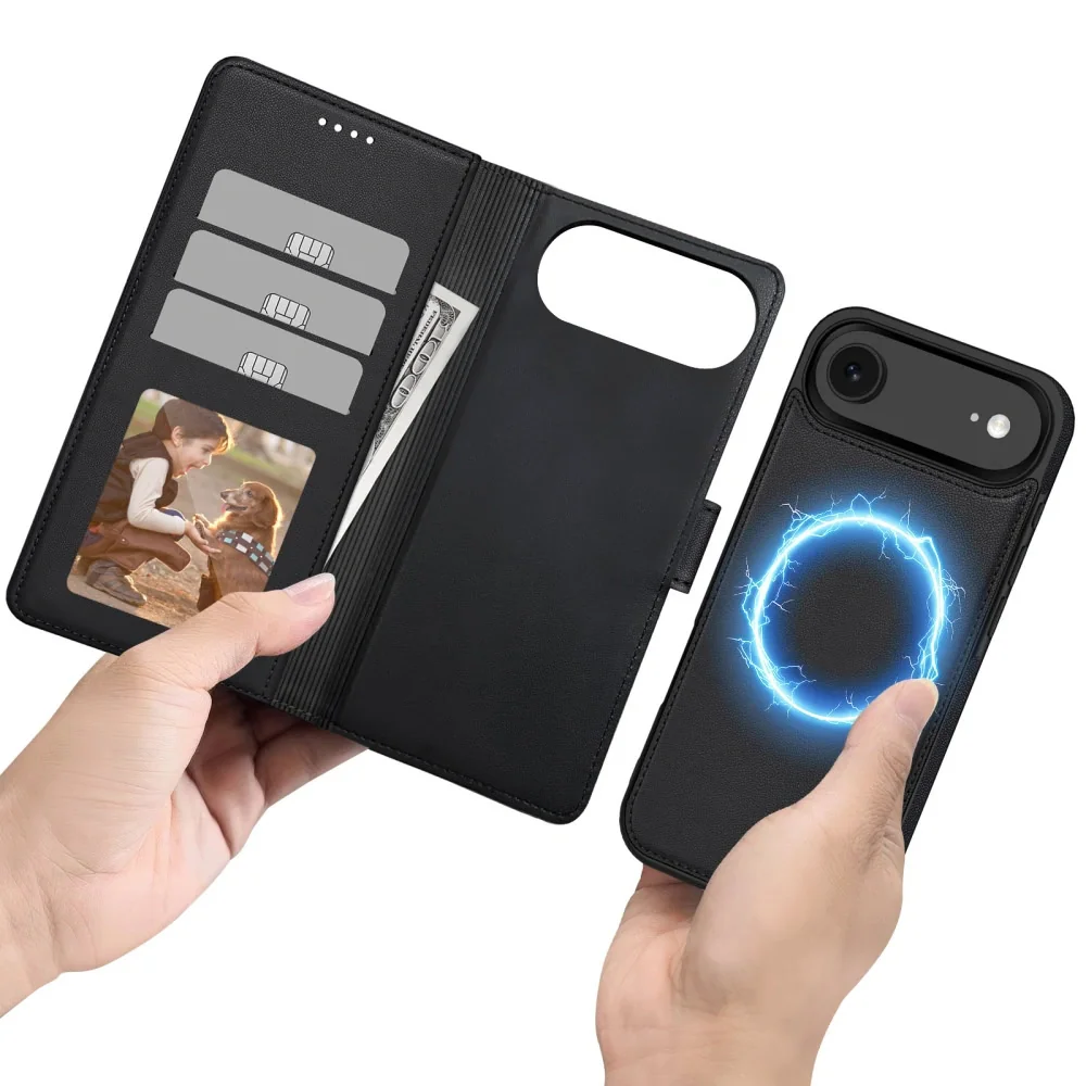 Tech-Protect Wallet MagSafe knižkové puzdro na iPhone 17 Air, čierny