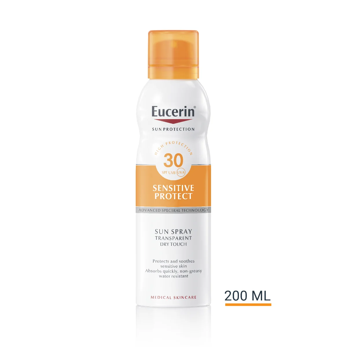 Eucerin SUN Transparentný sprej aerosól Dry Touch OIL CONTROL SPF 30 1×200 ml, pre citlivú pokožku