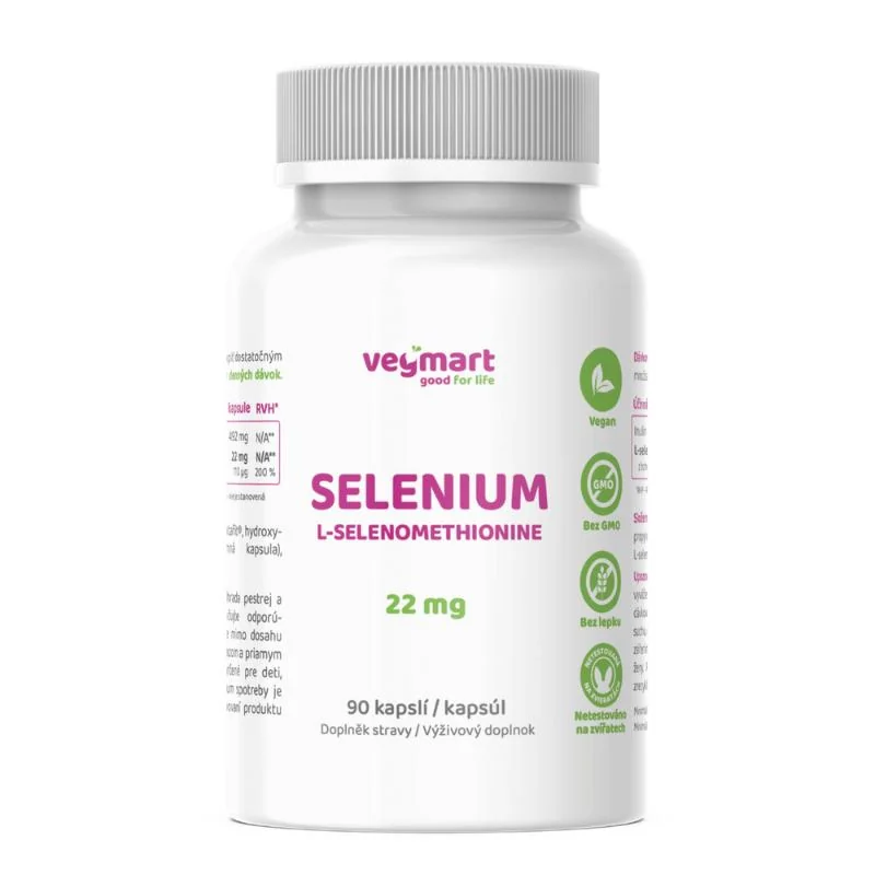 Vegmart Selén – L-Selenometionín 22 mg, 90 kapsúl