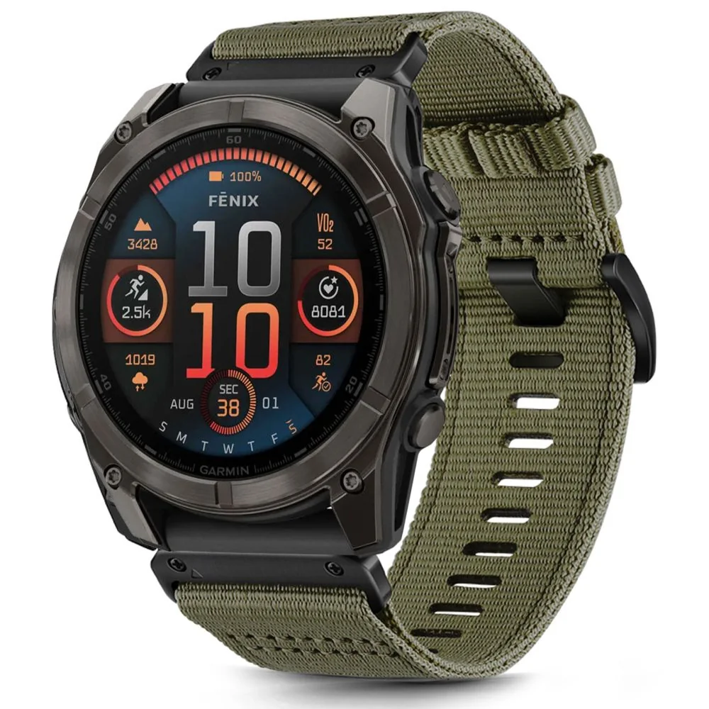 Tech-Protect Nylon Classic remienok na Garmin Fenix 5 / 6 / 6 Pro / 7 / 8 47mm / E, olive