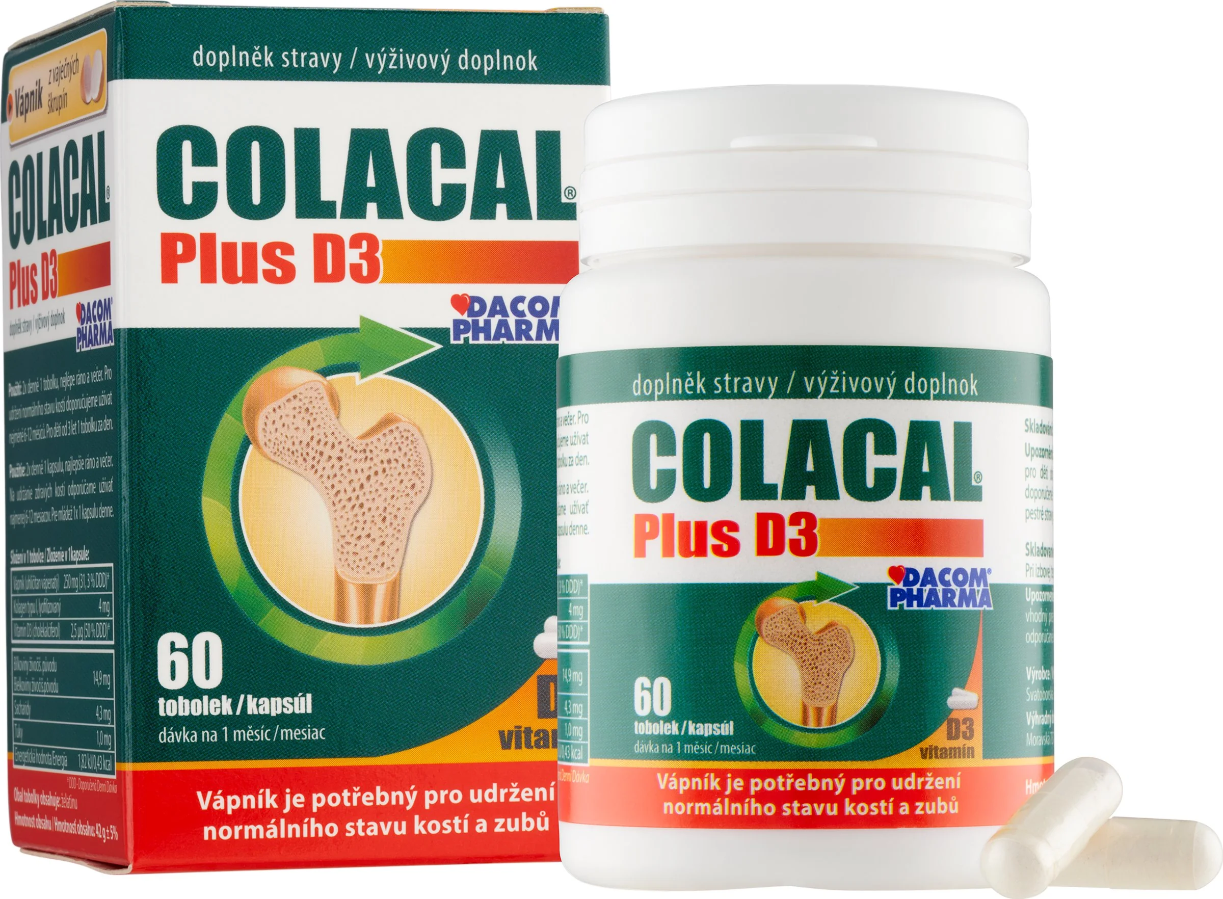 COLACAL Plus D3 1×60 cps, výživový doplnok