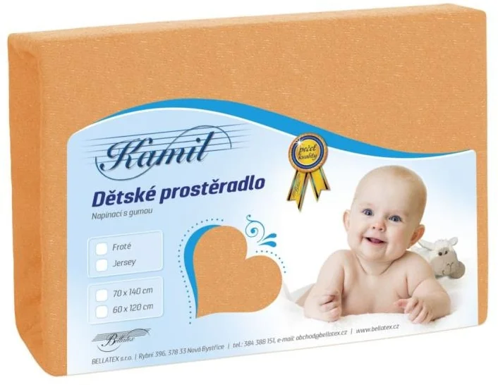 Detské prestieradlo FROTÉ 60x120 007 lososová K1 1×1 ks, detské prestieradlo