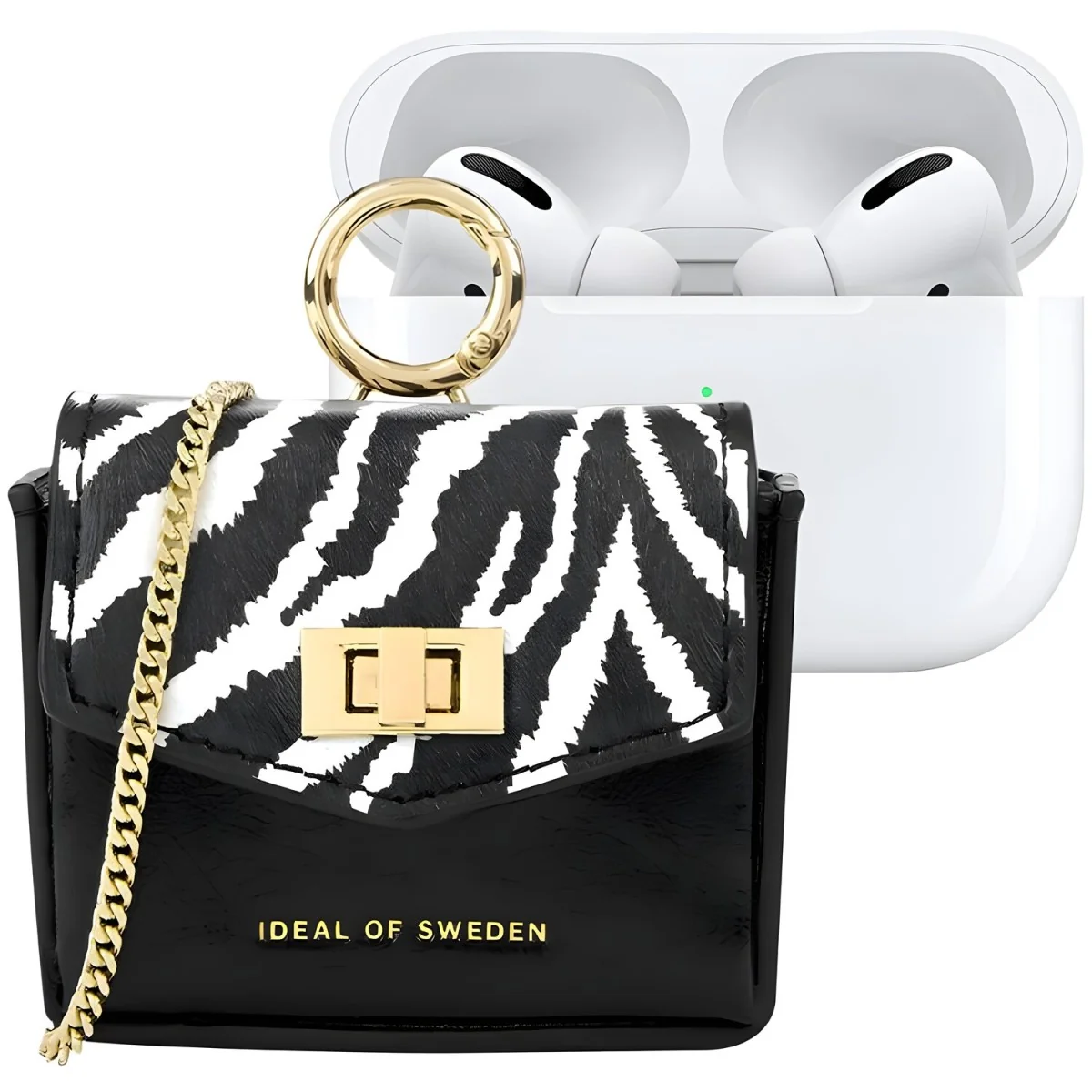 Mini puzdro pre AirPods v tvare kabelky čierna/biela, štýlový a praktický dizajn pre ochranu a módny vzhľad