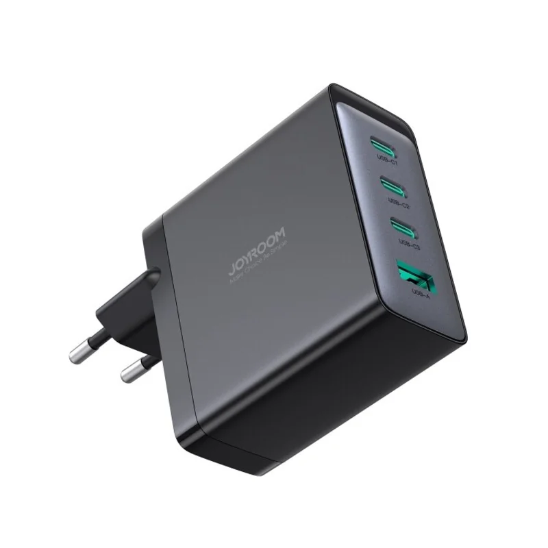 Joyroom JR-TCG04EU GaN sieťová nabíjačka USB / 3x USB-C 100W + kábel USB-C, čierna SB-C, čierna