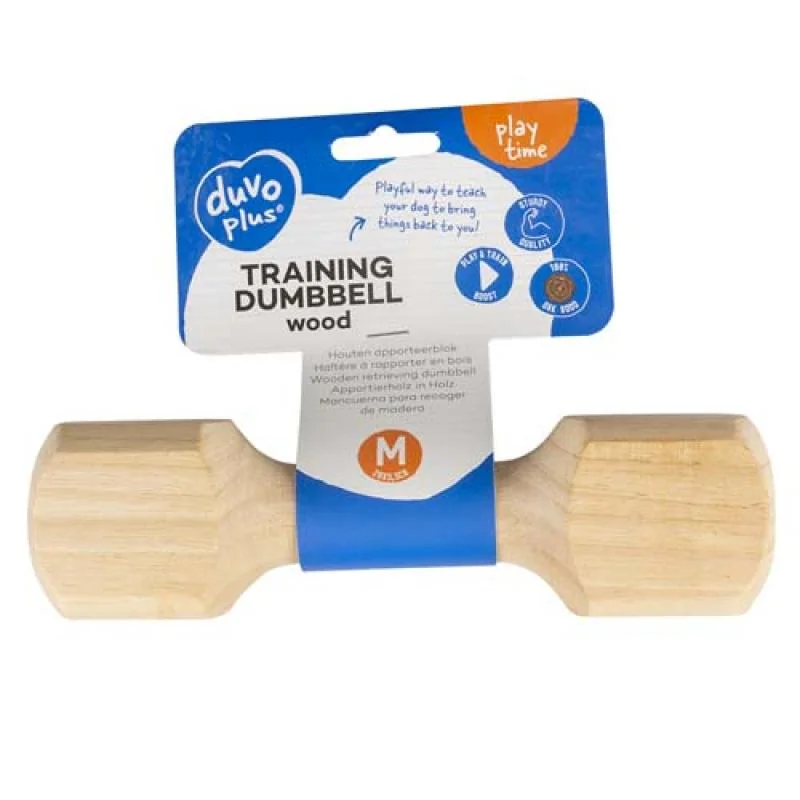 DUVO+ Aportovacia činka z dreva pre psov M - 20x5,5x5,5cm - 230g