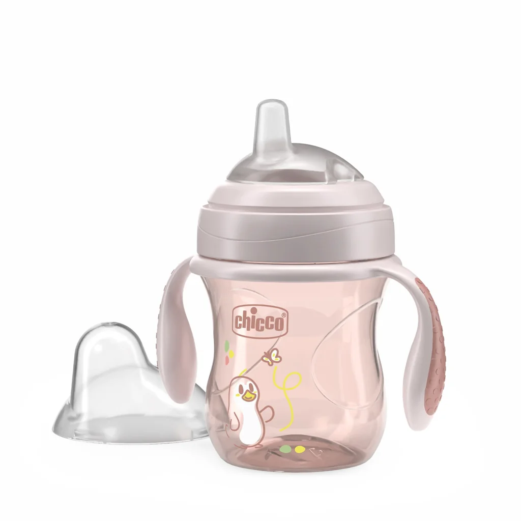 CHICCO Hrnček Transition učiaci s držadlami pink, 4m+ 1x1 ks