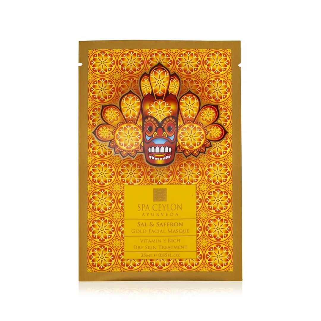 Zlatá pleťová maska Sal & Saffron 25 ml, s vitamínom E