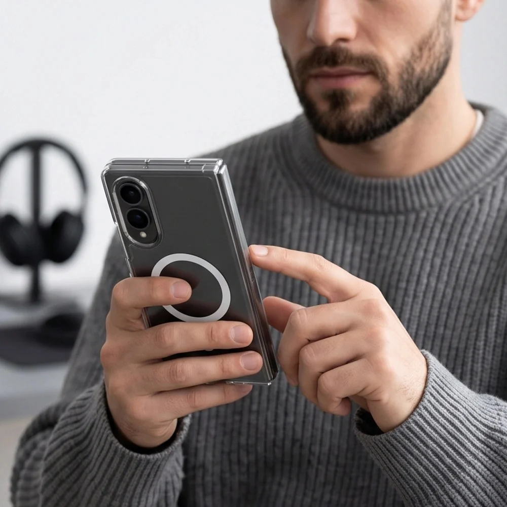 Tech-Protect FlexAir Hybrid MagSafe kryt na Samsung Galaxy Z Fold 8, priesvitný