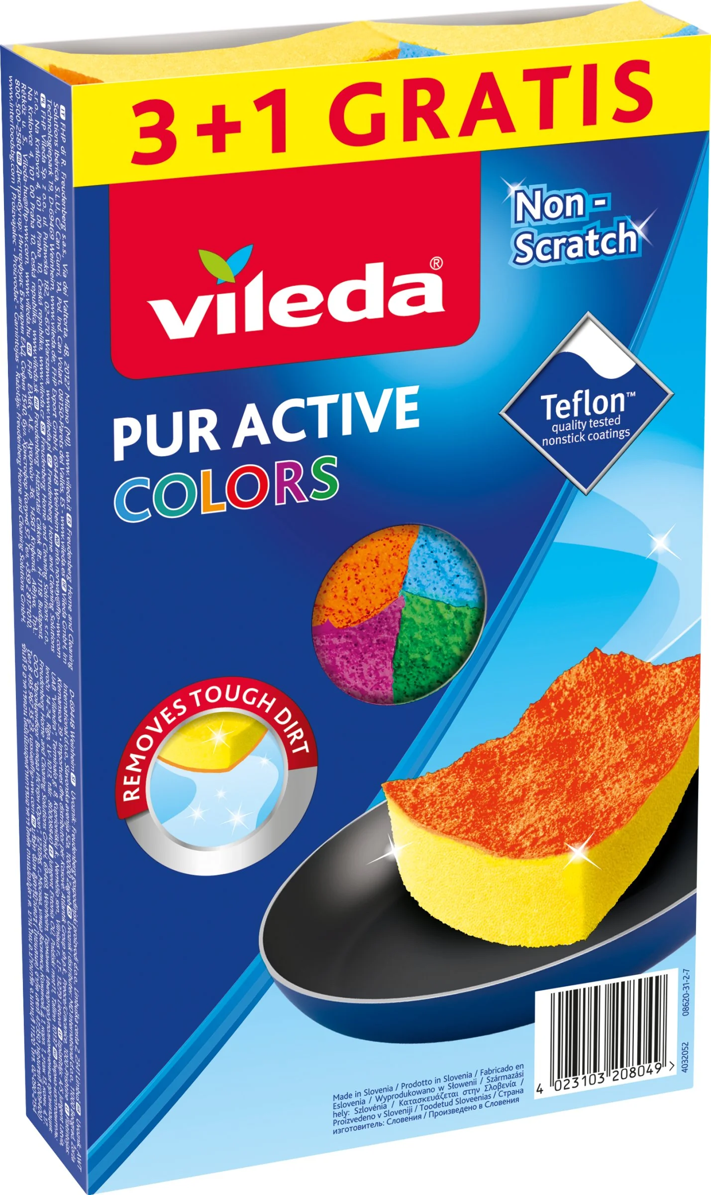 Vileda PUR active Colors hubka 1×4 ks, hubka