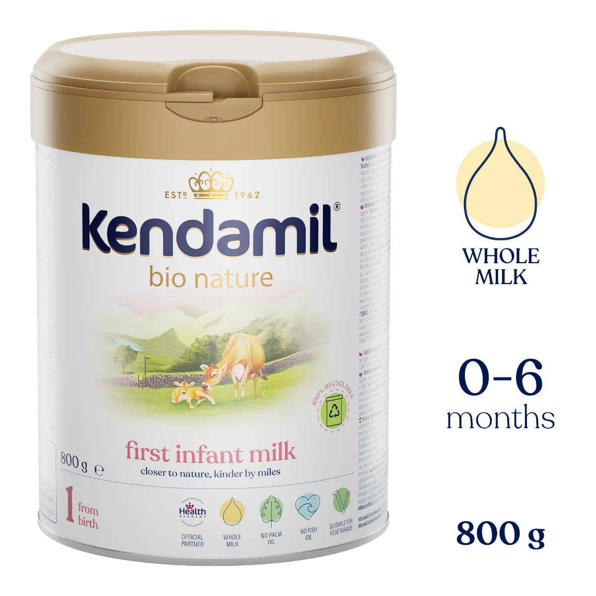 Kendamil BIO Nature 1 (800 g) 1×800 g, detská výživa