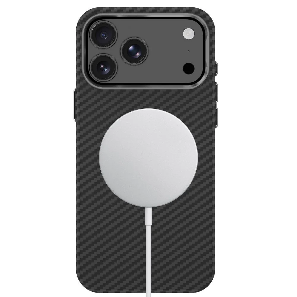 Tech-Protect Ion Carbon MagSafe kryt na iPhone 17 Pro / 18 Pro, čierny / strieborný