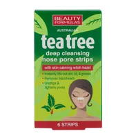 BEAUTY FORMULAS tea tree Čistiace pásky na nos