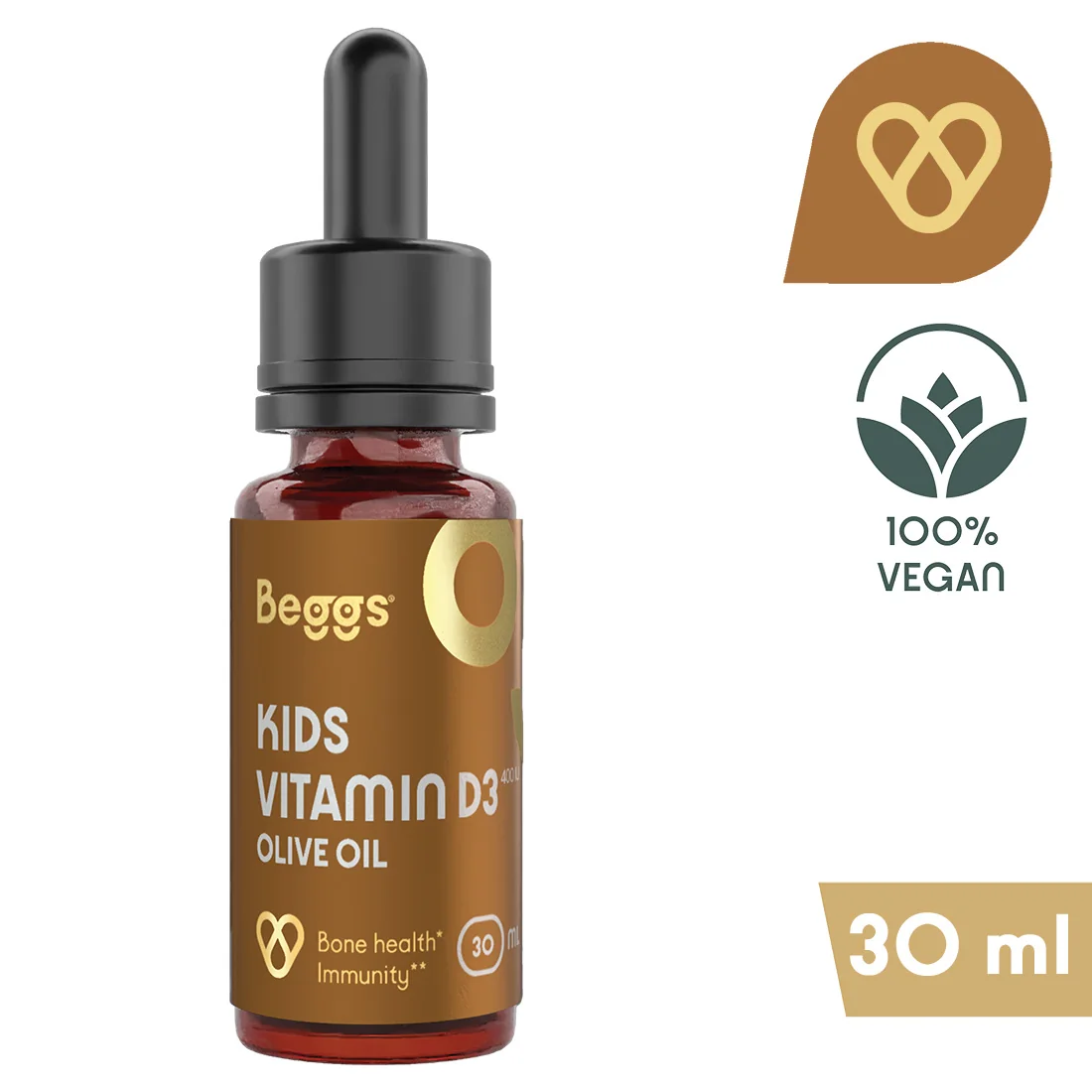 Beggs Kids Vitamin D3 400 IU BIO Olive Oil (30 ml) 1×30 ml, výživový doplnok