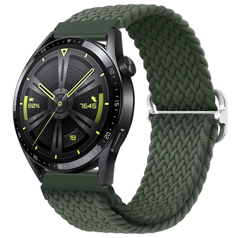 BStrap Elastic Nylon remienok na Huawei Watch GT/GT2 46mm olive green