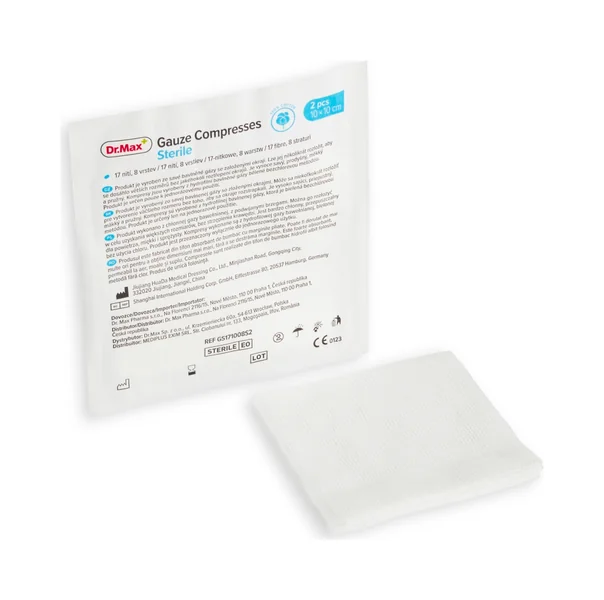 Dr. Max Gauze Compresses Sterile 10 x 10 cm 1×2 ks, sterilné gázové kompresy, 10x10 cm