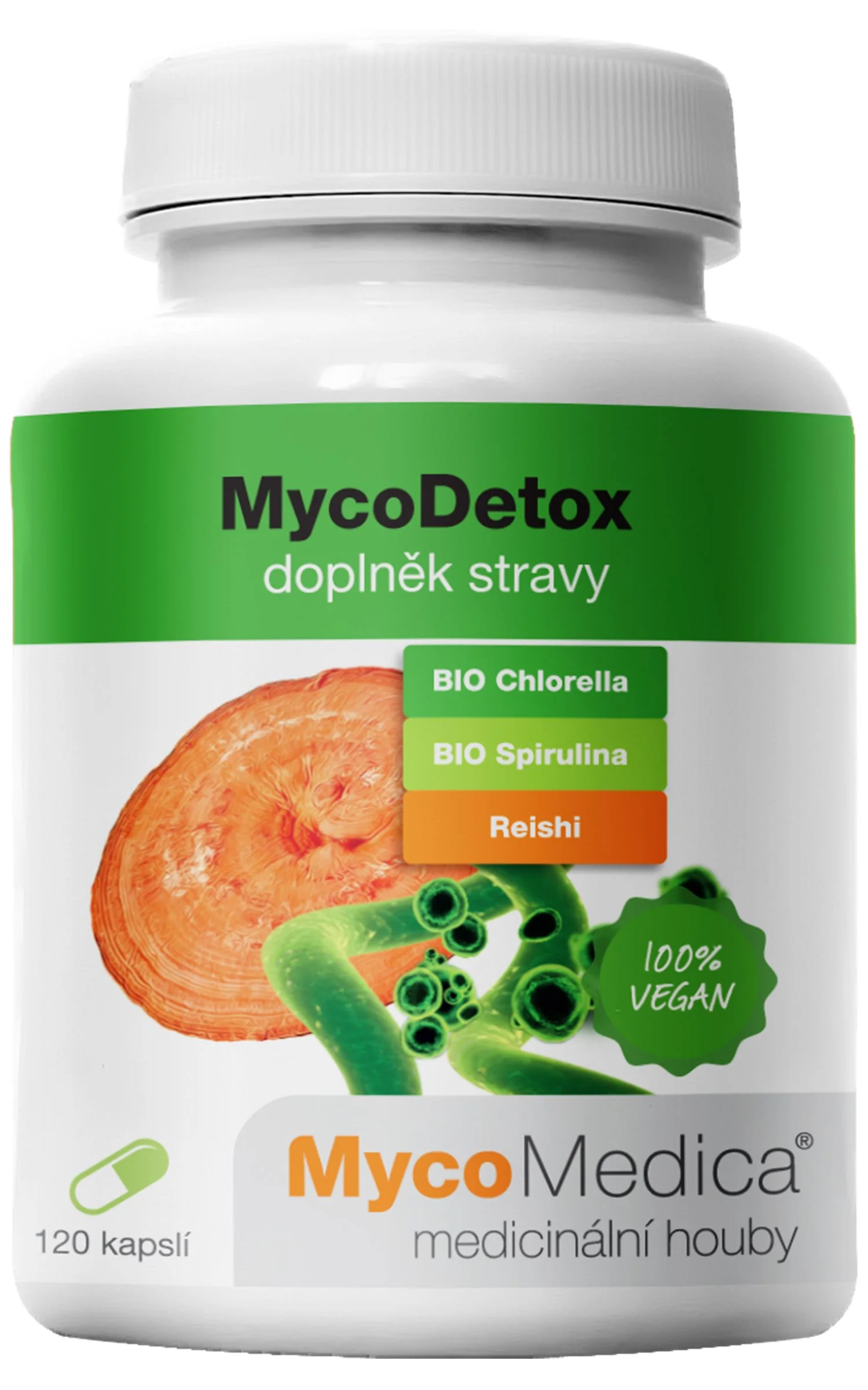 Mycomedica Mycodetox Vegan 420mg 120cps 1×120 cps, výživový doplnok