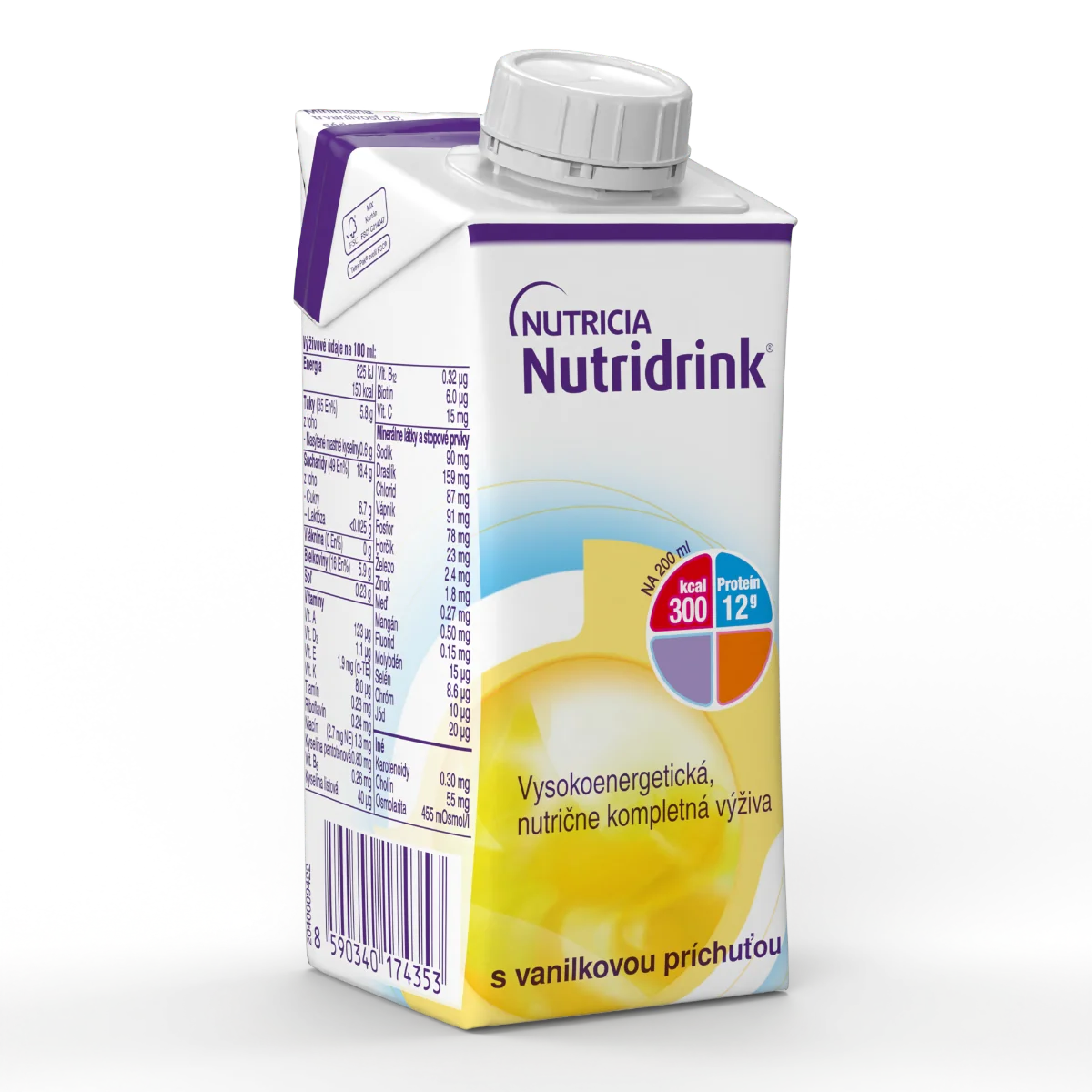 Nutridrink s vanilkovou príchuťou 1×200 ml, s vanilkovou príchuťou