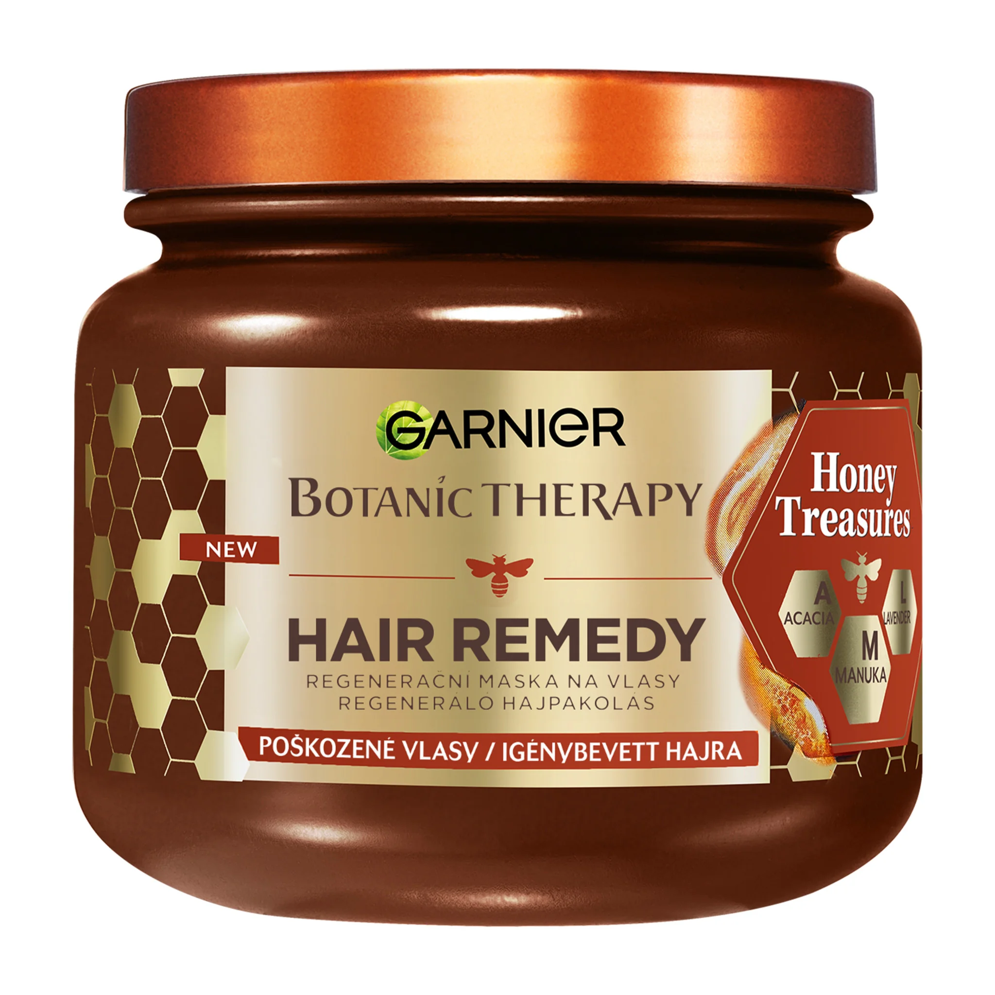 Garnier Botanic Therapy Hair Remedy Honey Treasure 1×340 ml, regeneračná maska na poškodené vlasy, 340 ml