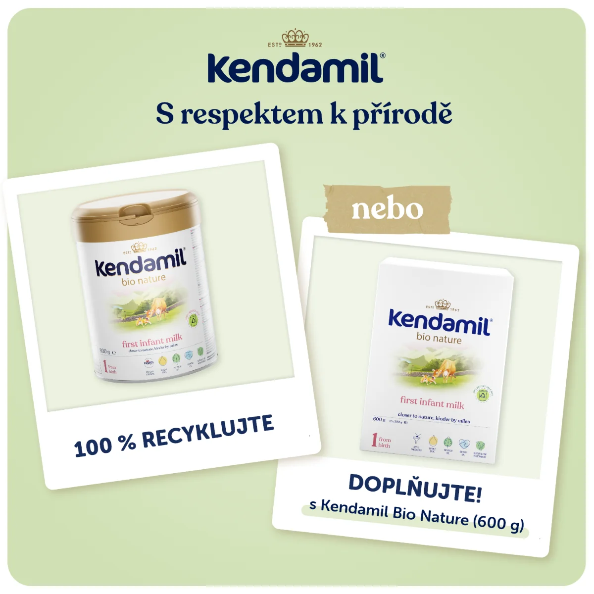 Kendamil BIO Nature 1 (800 g) 1×800 g, detská výživa