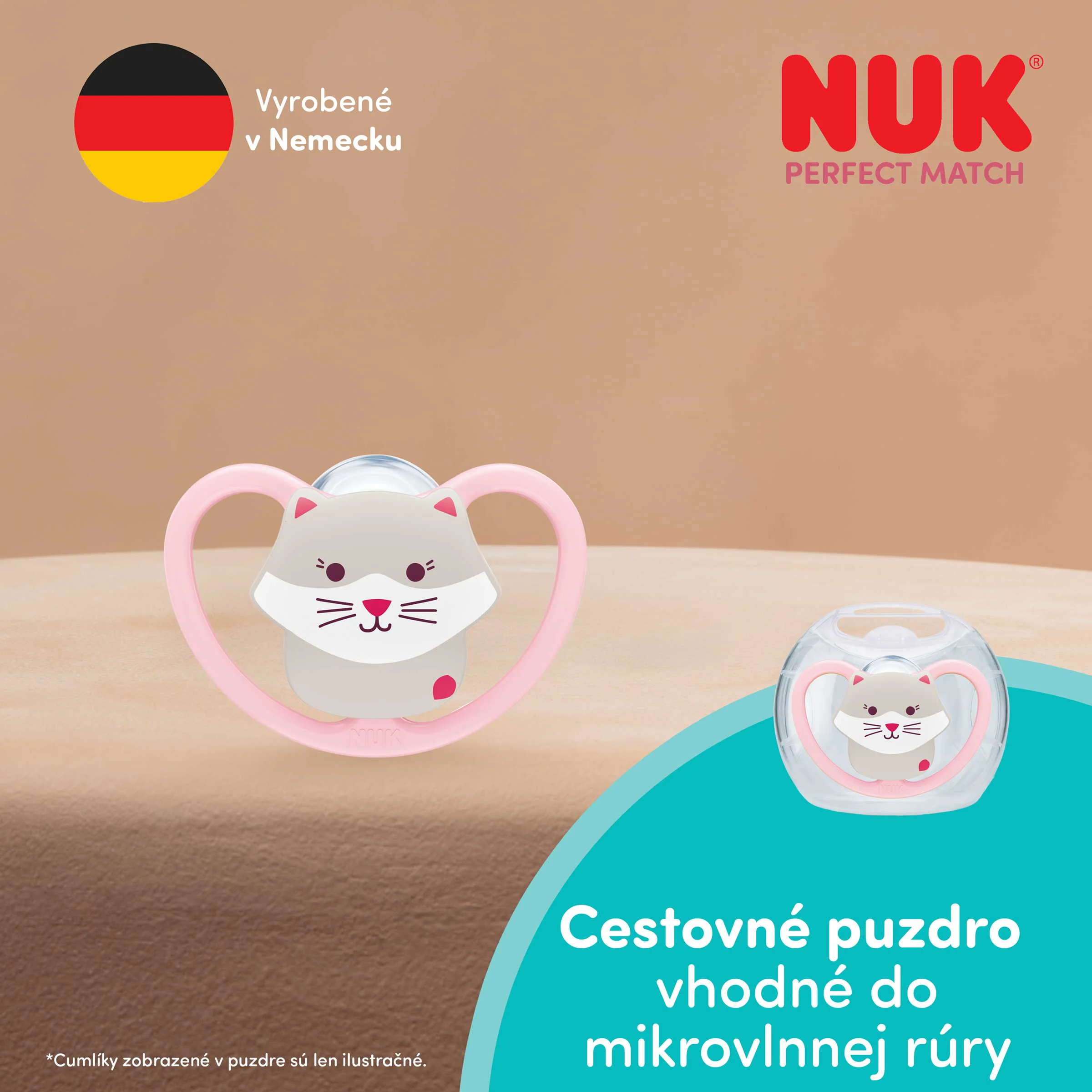 NUK cumlík Perfect Match AIR CAT 6-18m 1 ks