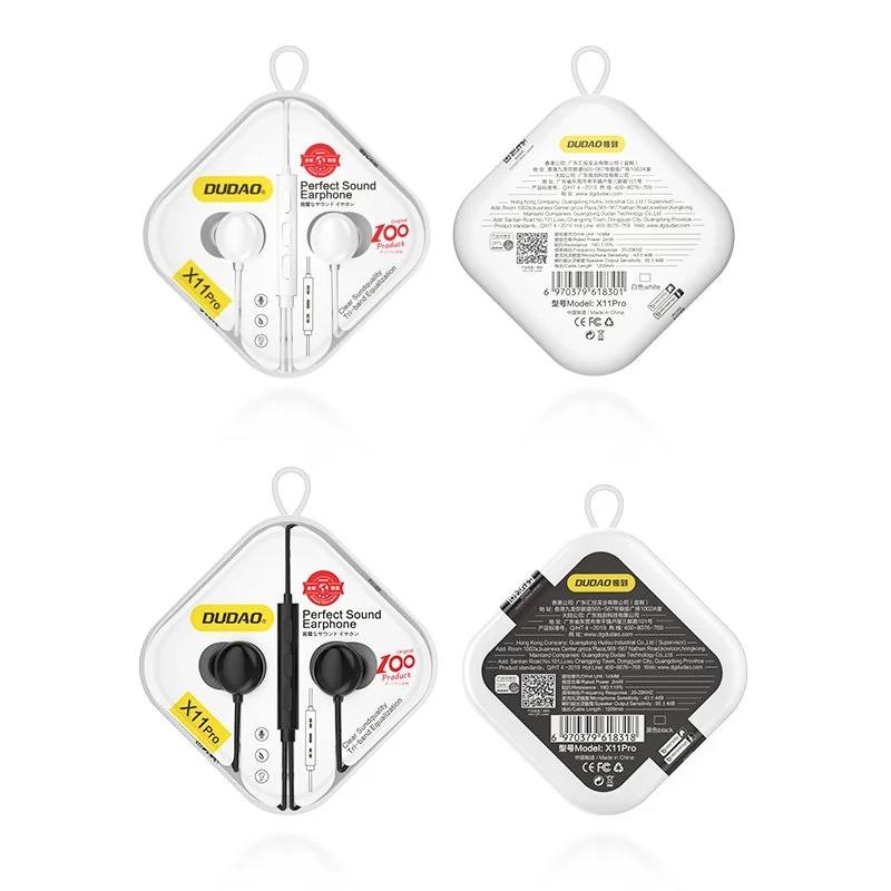 Dudao X11Pro slúchadlá do uší 3,5mm mini jack, čierne