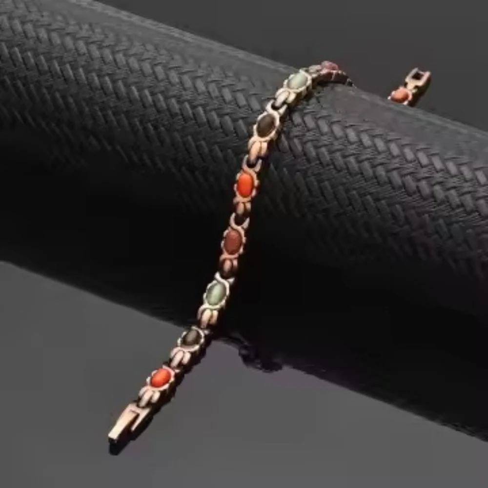 Luxusný magnetický náramok z medi – rôzne kamene – 0,6 cm, 1ks