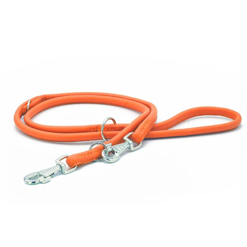 Kožené prepínacie vodítko oranžová, 2 m, 10 mm