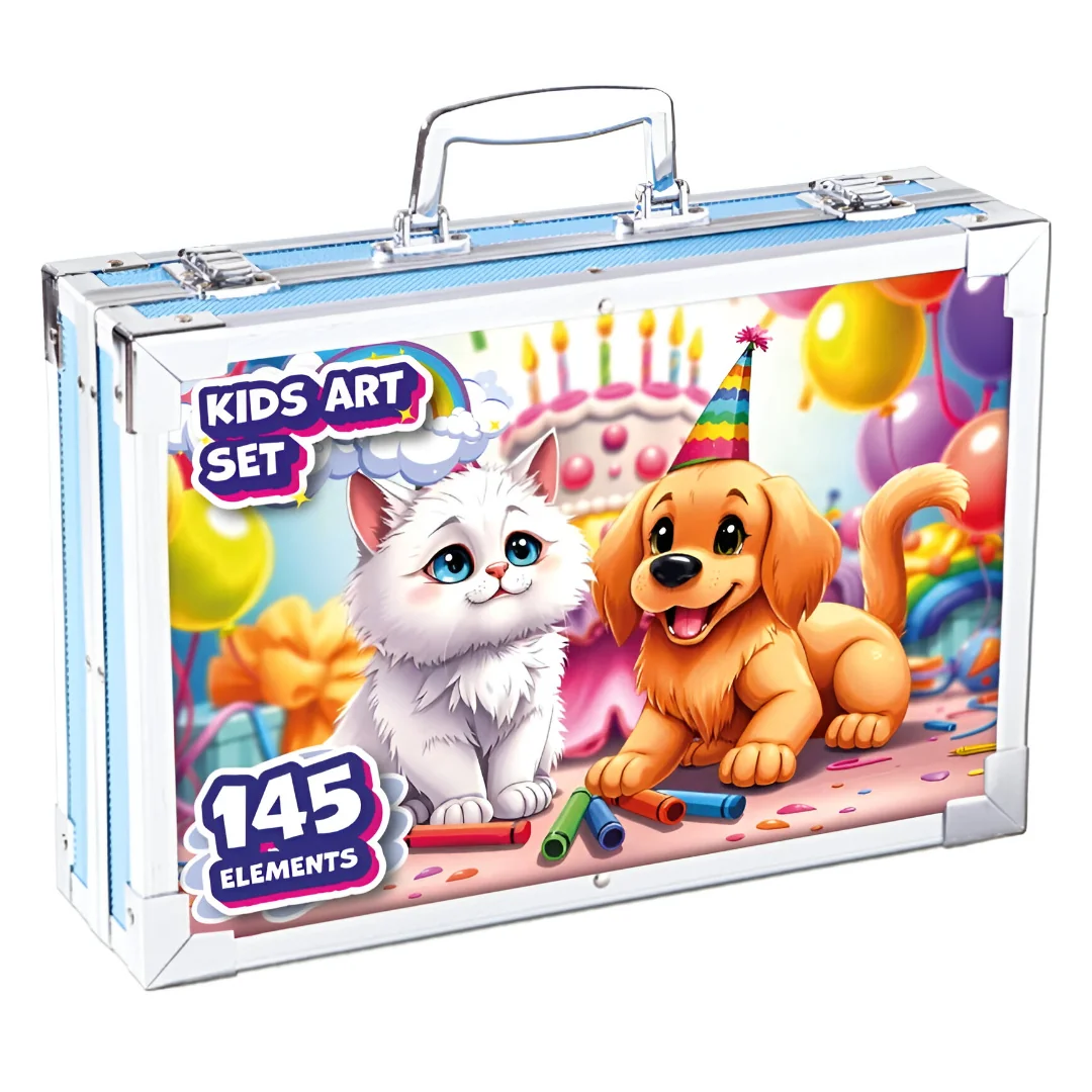 MG Art Suitcase Pets sada pre maľovanie v kufríku pre deti 145ks, ružová vá