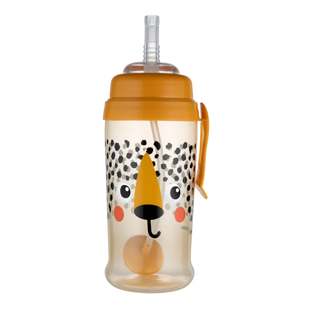 Canpol babies Športová fľaša s netečúcou slamkou so závažím 350ml 12m+ BabiesBoo gepard 1 ks