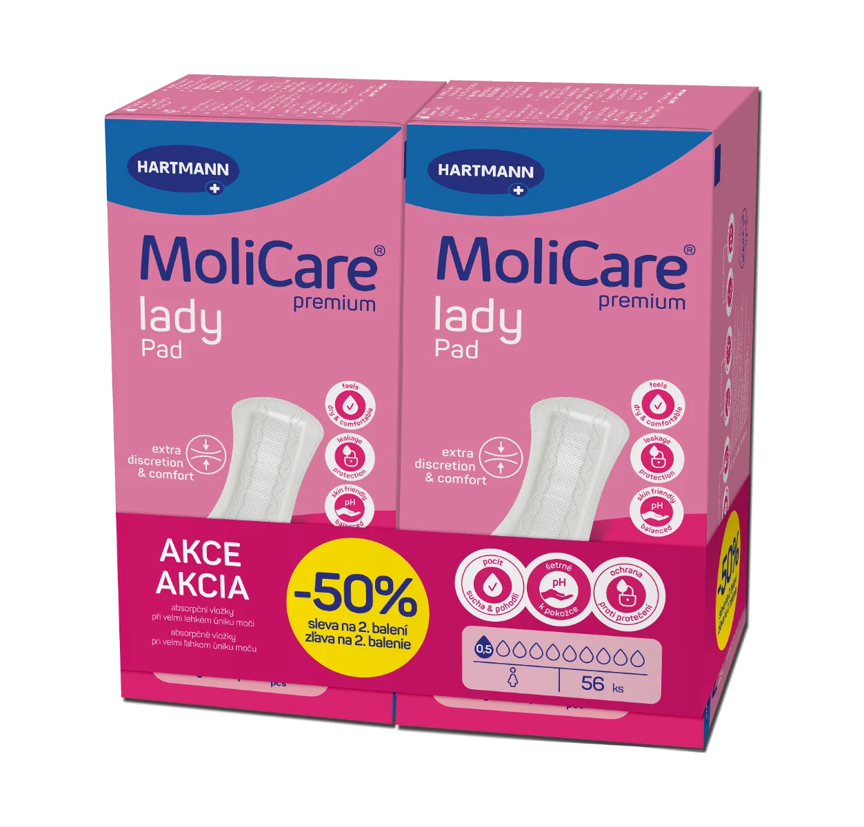 MoliCare Premium lady pad 0,5 kvapky DUOPACK 2×28 ks, inkontinenčné vložky
