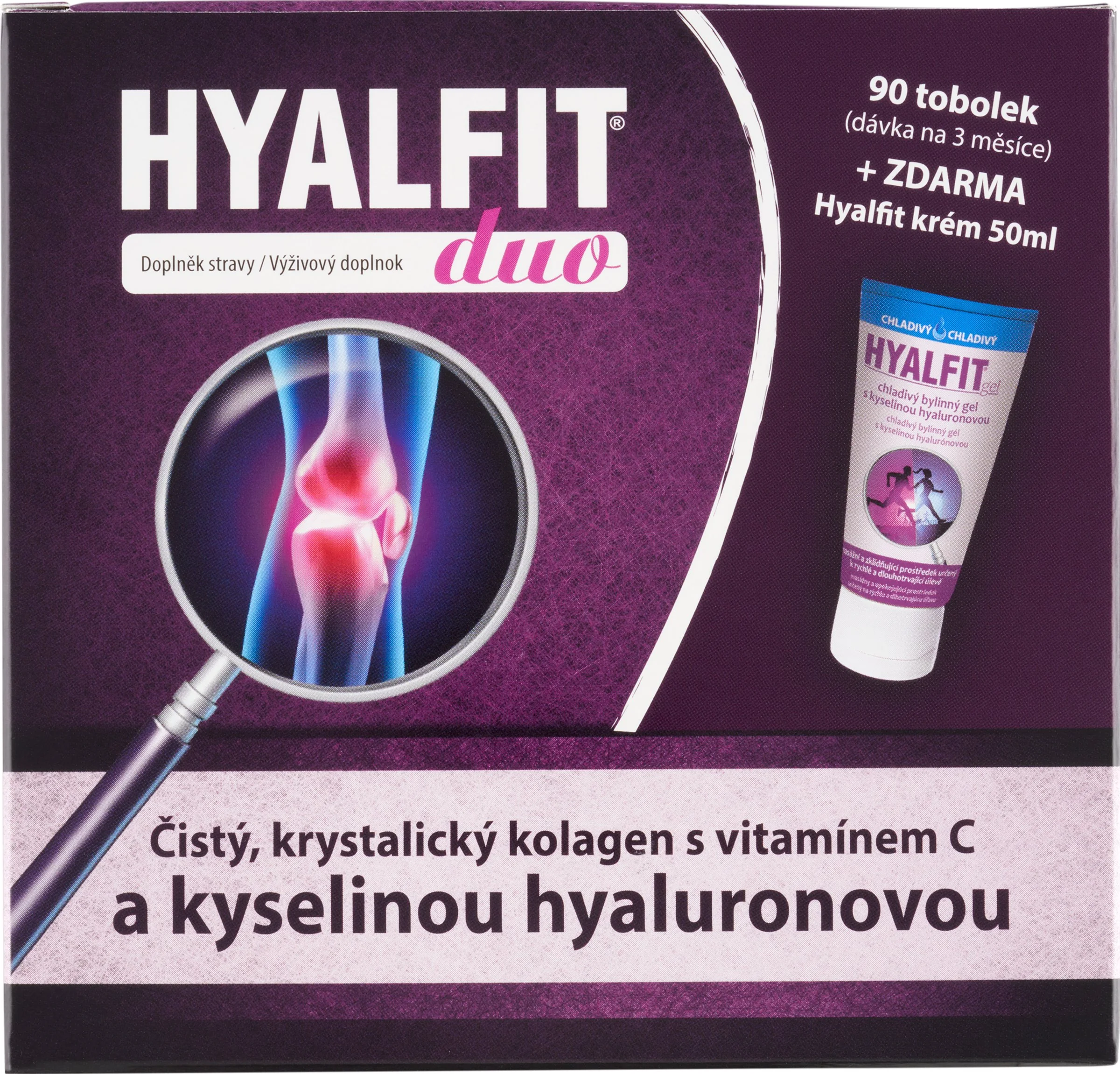 HYALFIT DUO darčekové balenie 1×1 set, 90 cps + Hyalfit gél 50 ml ZDARMA