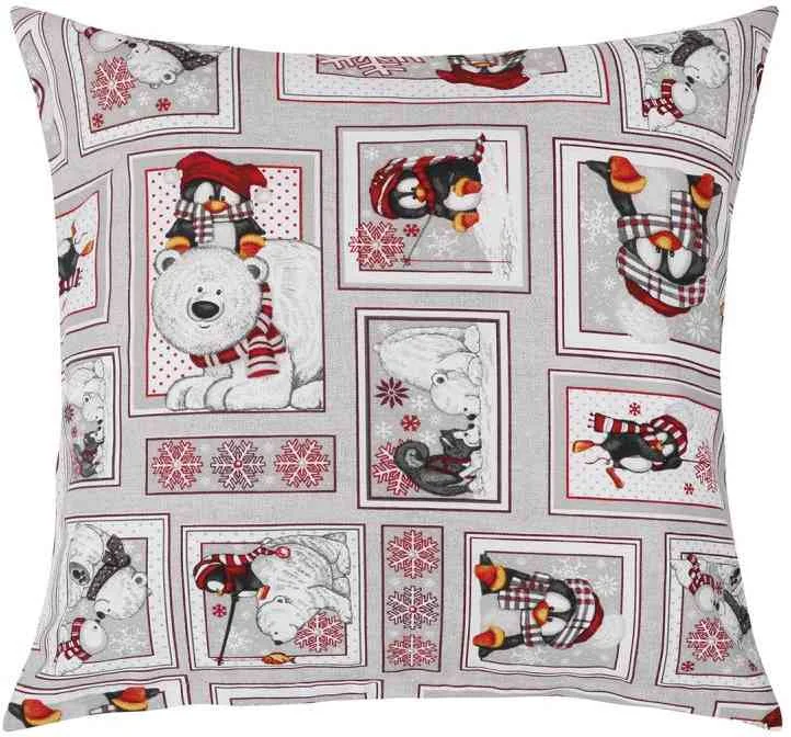 Obliečka VIANOCE 45x45cm 55/122 zimný patchwork 1×1 ks, obliečka na vankúš