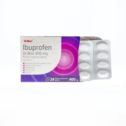 Ibuprofen Dr.Max 400 mg filmom obalené tablety 1×24 tbl, tlmí bolesť, zápal a znižuje horúčku