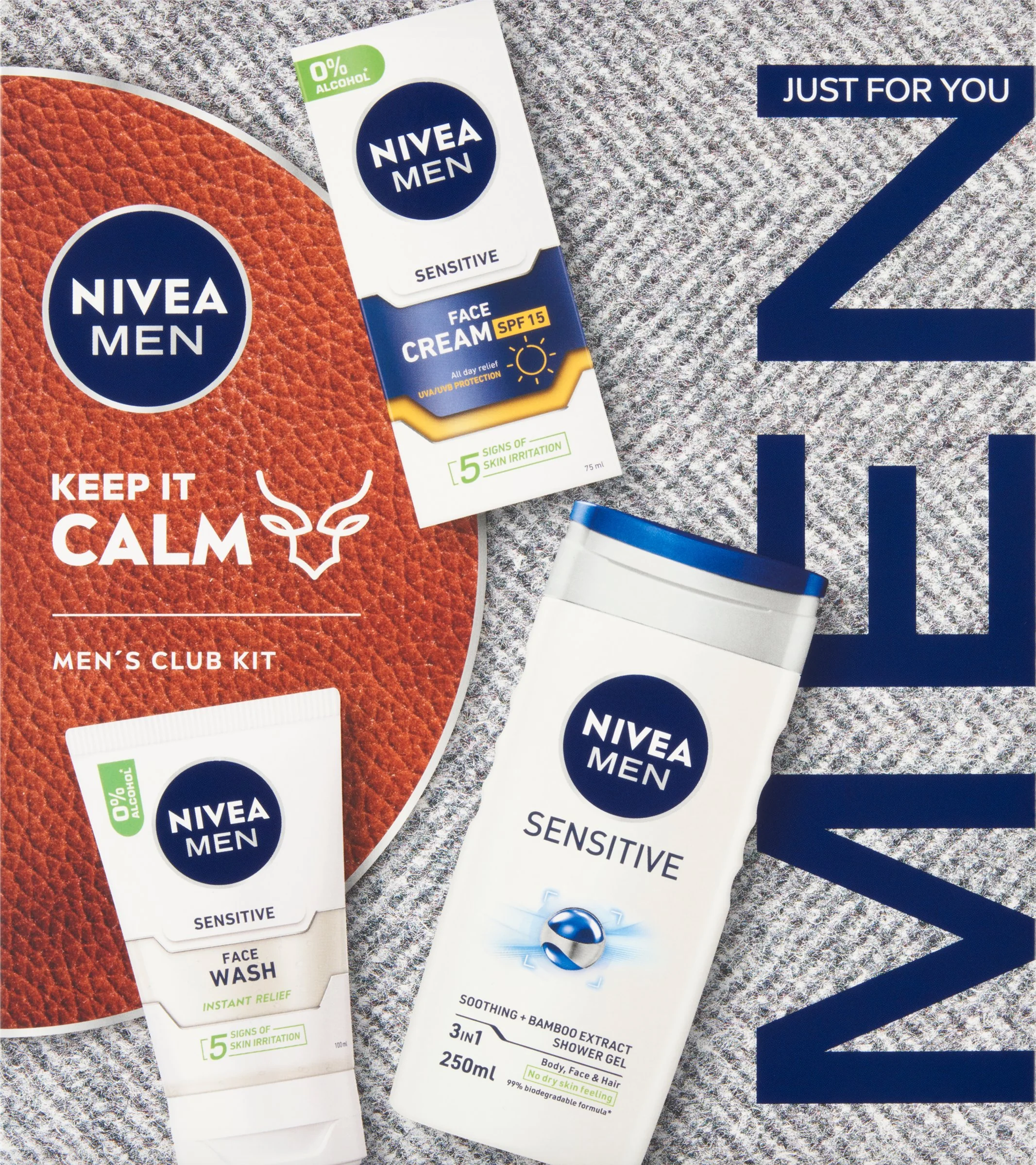 NIVEA MEN BOX FACE SENSITIVE 1×1 ks, darčekové balenie