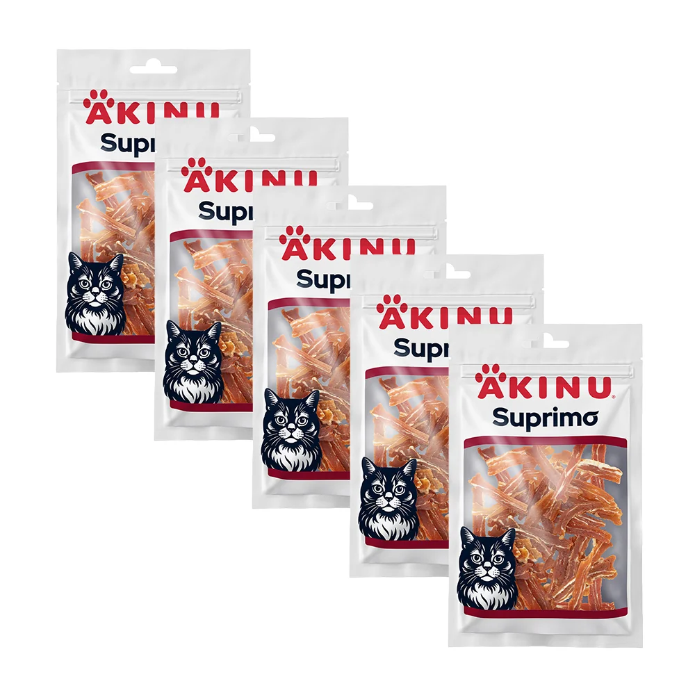 Akinu SUPRIMO Kačacie plátky pre mačky mramorované 50 g MTP 5 ks