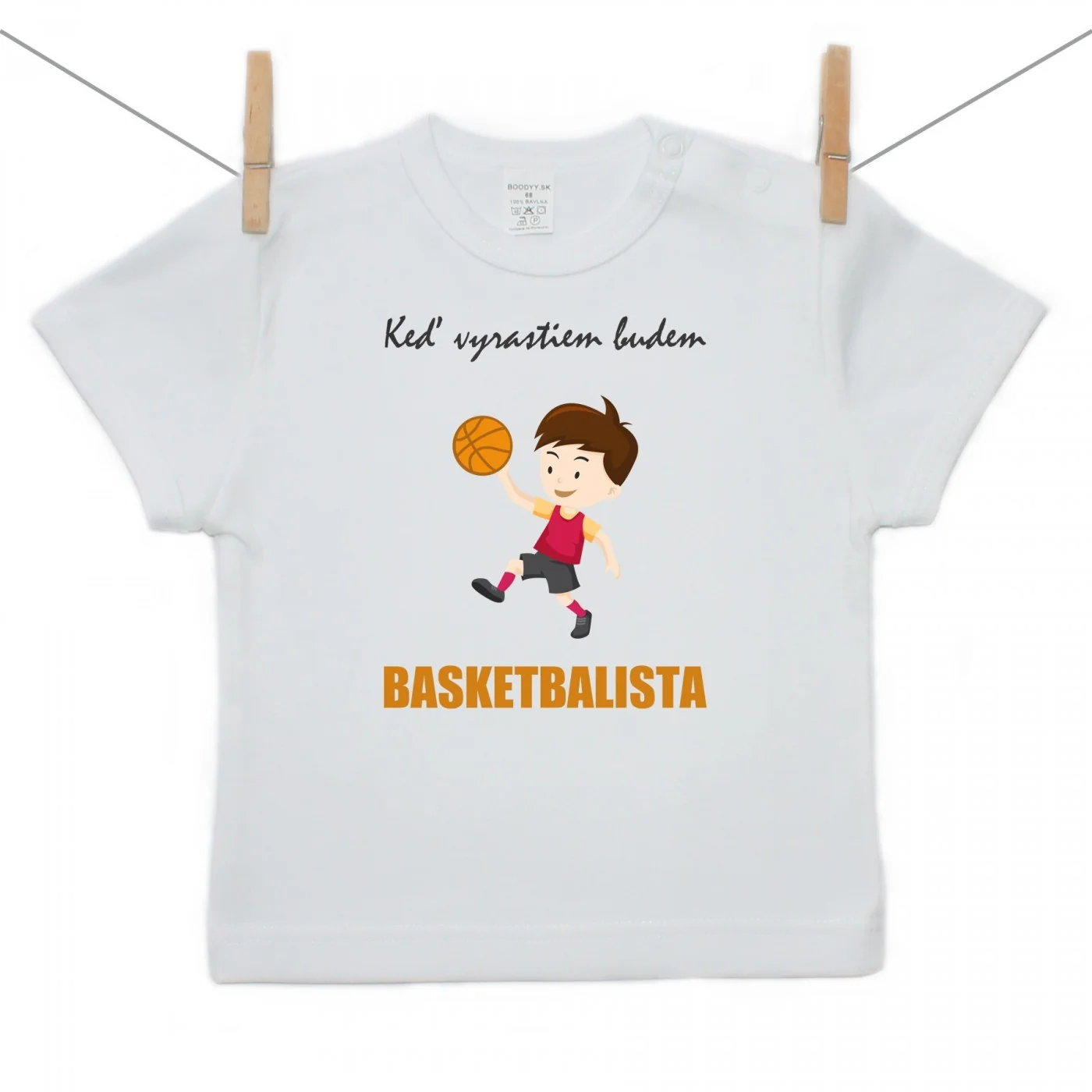Boodyy Tričko s krátkym rukávom Keď vyrastiem budem basketbalista Veľkosť: 122